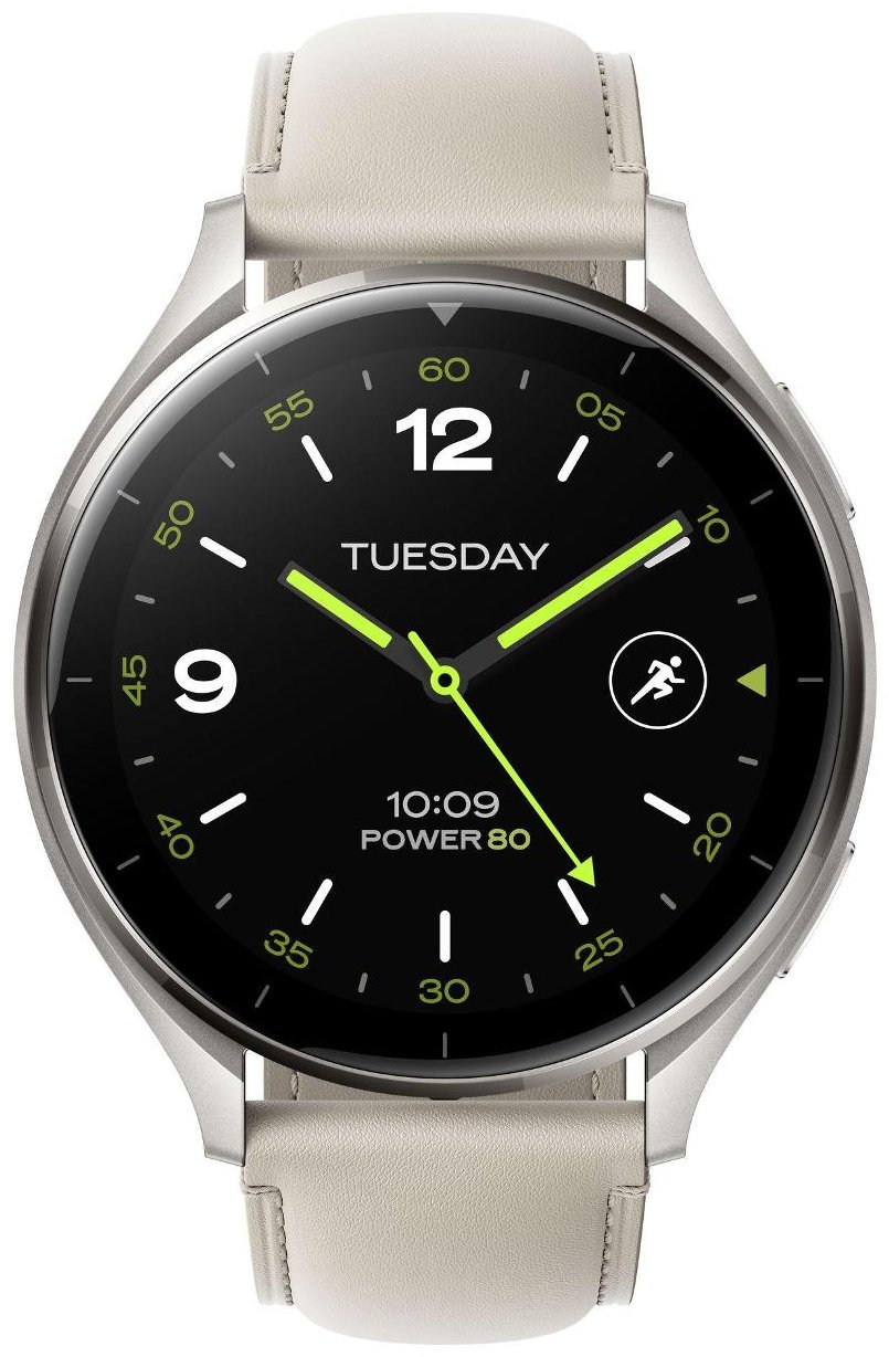 Смарт-часы Xiaomi Watch 2 серый с белым кожаным ремешком BHR9306GL